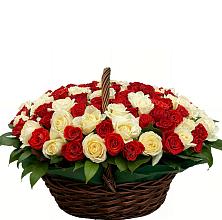 Корзина 101 роза #REPLACE_PRED# Кугеси Премиум букет из: Розы #REPLACE_PRED# Кугеси